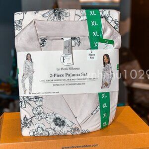 Flora Nikrooz Women's Satin Trim Notch Collar PJ Set